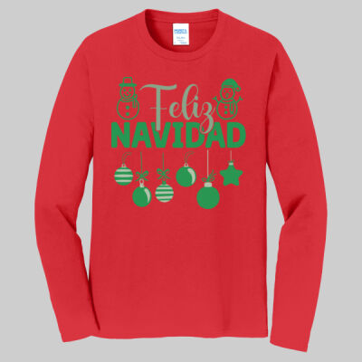 Adult Long Sleeve Shirt - Winter - Feliz Navidad Green Thumbnail