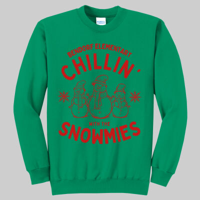 Adult Crewneck - Winter - Chillin With The Snowmies Red Thumbnail