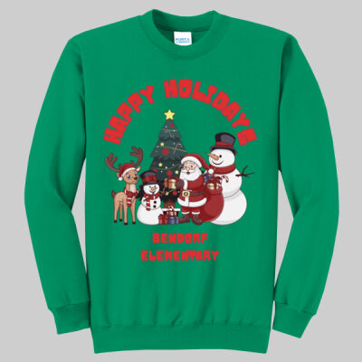 Adult Crewneck - Winter - Happy Holidays Red Thumbnail