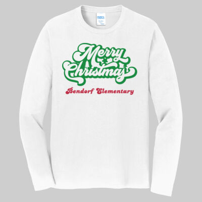 Adult Long Sleeve Shirt - Winter - Merry Christmas Red and Green  Thumbnail